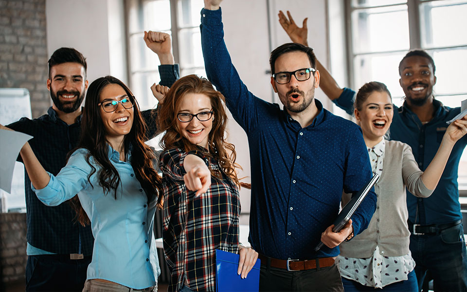 Group of employees meeting